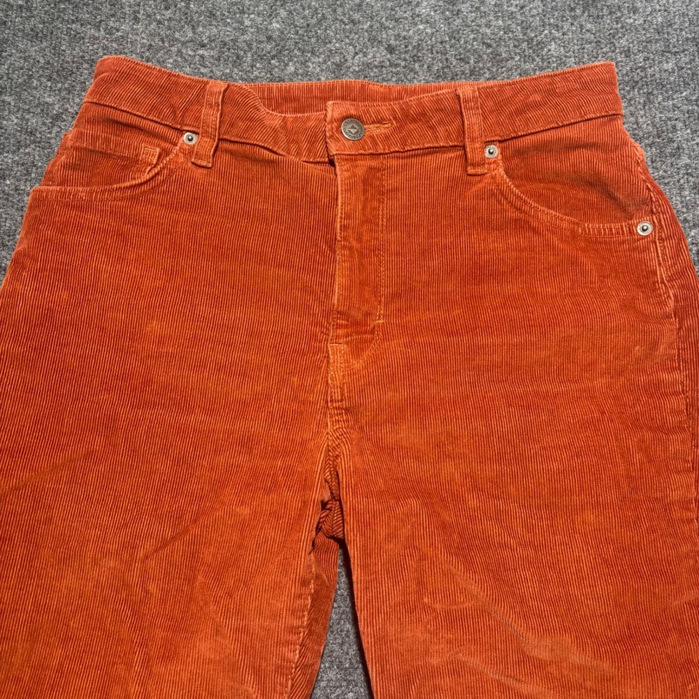 Patagonia Womens Organic Cotton Corduroy Slim Pants Burnt Orange Rust Size 29